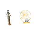 thumbnail image 1 of Figura africana de mujer tribal, estatua con adorno de hoja, resina, hierro, arte coleccionable, artesanía adecuada para decoración del hogar, escrito, 1 of 8