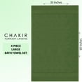 thumbnail image 5 of Towels Chakir Turkish Linens 100% algodón, 4 toallas de baño Moss, 5 of 5
