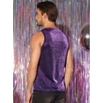 thumbnail image 3 of DARING DIVA Men's Glitter Tank Top Slim Fit Sleeveless Disco See Through Sparkly Vest S Purple, 3 of 7