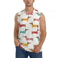thumbnail image 2 of Lsque Dachshund Dog Puppy Print Men's Cotton Blend Sleeveless Muscle Shirts (S-3XL)- Moisture Wicking, Odor Protection, UPF 30+,X-Large, 2 of 8