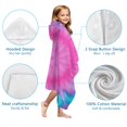 thumbnail image 7 of Pink Blue Tie Dye Flower Pattern Hooded Bath Towel，60"x35" for Ages 3 To 12 Kids, Quick Dry Lightweight Soft Microfiber Hood Beach Towel Cover Up for Kids, 7 of 7