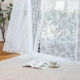 thumbnail image 6 of EFINNY Pure White Floral Sheer Lace Curtains Window Drapes for Bedroom, Rod Pocket Rose Knitted Floral Embroidery Tulle Lace Vintage to Light Filtering Airy (1 Panel), 6 of 8