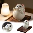 thumbnail image 2 of Ceramic Cat Incense Holder Handmade Desktop Ornament Cute Animal Shape Decoration For Living Room Bedroom Study Meditation And Relaxation Small Ornament Ornament Bulbs 0rnaments Christmas Snowflake, 2 of 4