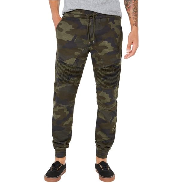 American Rag Mens Fleece Camo Casual Jogger Pantalones, Verde, Pequeño American Rag Persona que practica jogging