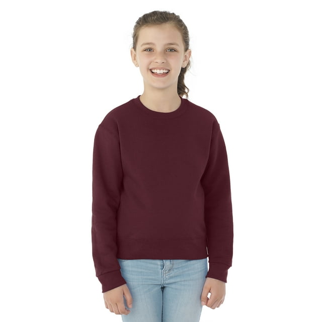 Jerzees Youth NuBlend Crew Neck Sweatshirt, M, Maroon