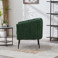 thumbnail image 3 of Jopath Accent Chair with Metal Legs,Channel Tufted Lounge Chair Single Sofa Round Leisure Armchair for Bedroom Living Room Reception Study Room Office Green, 3 of 9