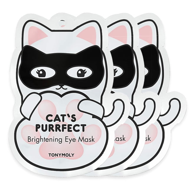 TONYMOLY Cat's Purrfect Brightening Eye Mask Crema fortalecedora para ojos suaviza e hidrata con proteína de leche 3 ct.