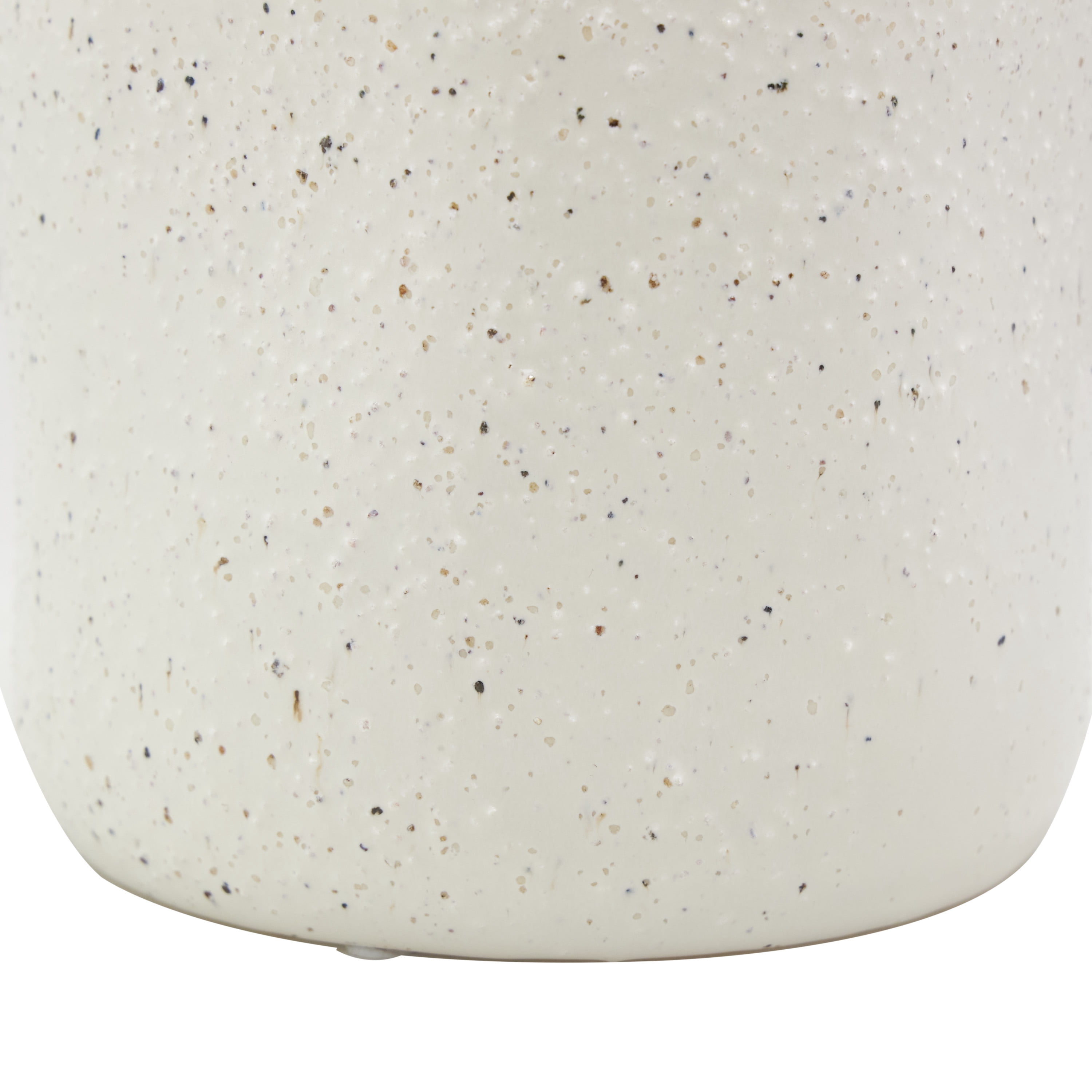 DecMode 16" Abstract Wavy Cream Ceramic Vase with Textured Speckled Detailing