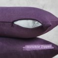 thumbnail image 2 of 3S Brother's Solid Cushion Cover Super Soft & Cozy Home Décor Throw Pillow Case for Chair Couch Bedroom & Livingroom Décor Pillowcase with Invisible Zipper Set of 2 Pieces - Purple 12"x20" Each, 2 of 8