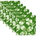 thumbnail image 6 of Coolnut St Patrick's Day Clover Cloth Napkins Set of 6, Oversized Washable Reusable Polyester Dinner Table Napkins for Family, Restaurant, Party Decor, 20 x 20 Inch, 6 of 7