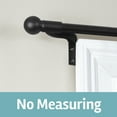 thumbnail image 2 of Zenna Home Smart Rods 18" - 48" Adjustable Wall Mount Café Window Curtain Rod, Easy Install, Black, 2 of 6