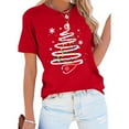 thumbnail image 2 of LUOGENLI T-shirts pour Femme pour Femmes Imprimé de Noël Col Rond T-Shirt pour Femmes Manches Courtes Haut Festif des Fêtes 4TG T-shirts pour Femmes T-shirts Graphiques T-shirts Fête de la Saint-Patrick Rouge P, 2 of 4