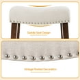 thumbnail image 4 of 24 Inch Counter Height Bar Stools Set of 2 Saddle Barstools for Kitchen Island, Kitchen Stools with Nailhead Trim, Beige, 4 of 7