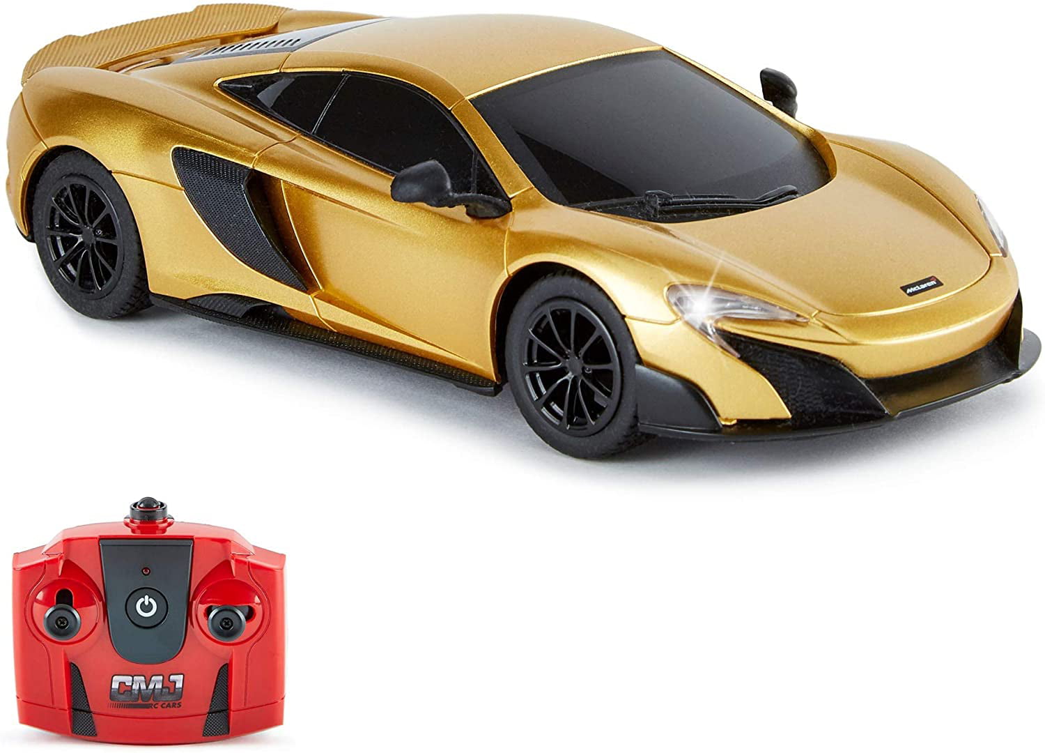 CMJ RC Cars™ McLaren 675LT Officially Licensed Remote Control Car 1:24 Scale Working Lights 2.4Ghz Gold 