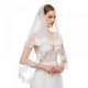 thumbnail image 5 of Wedding Lace Veil Short Sparkle Waist Veils 2 Tier Soft Tulle Bridal Veils with Comb (beige), 5 of 5