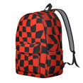 thumbnail image 2 of Red and Black Wavy Checkered Pattern Backpack for School, Cute School Bag with Adjustable Shoulder Straps and Padded Back, 15.7"x11.8"x5.5", 2 of 5