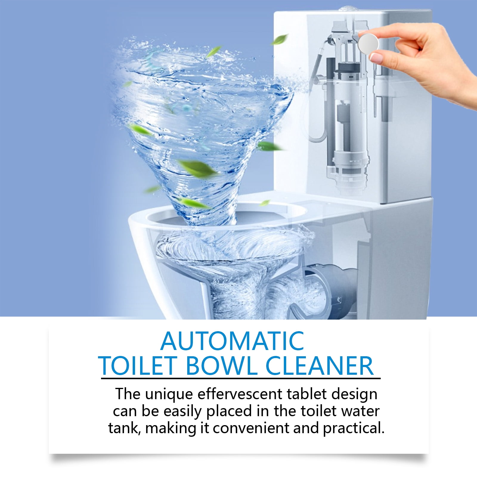 Alvantor Toilet Bowl Cleaner Tablets - Drop-In Cleaner Prevents Stains & Deodorizes - 20 Count