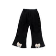 thumbnail image 6 of ZVAVZ Girls Corduroy Flare Pants Fall Winter Bell Bottoms Trousers with Pockets High Waisted Bell Bottoms Cute Pants Black 1-2Years, 6 of 7