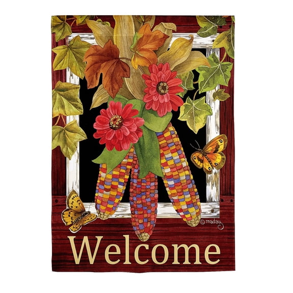 Evergreen Fall Corn Suede Garden Flag 12 x 18 Inches Indoor Outdoor Decor