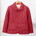 thumbnail image 2 of Women's Winter Quilted Jacket Snap Button Long Sleeve Diamond Puffer Coat Lightweight Open Front Cardigan, 2 of 3