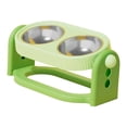 thumbnail image 3 of Comedero para gatos y perros con elevación y inclinación, apto para bigotes, tres alturas Verde, 3 of 6