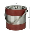 thumbnail image 3 of DecMode Cylinder Leather Handmade Red Ice Bucket with Lid, 3 of 7