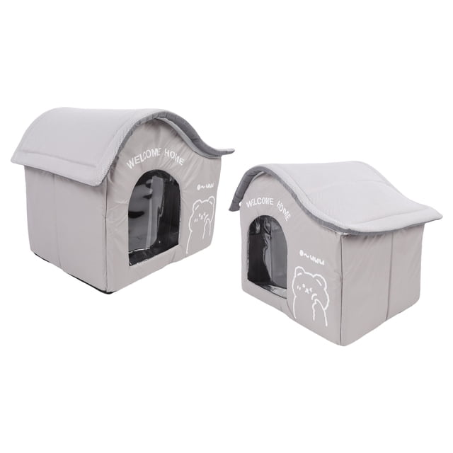 Maison Rafraîchissante pour Animaux, Niche Pliable pour Chat et Chien avec Bac à Glace, Grotte Rafraîchissante pour Chats Résistante aux Intempéries, Maisons Glacières pour Chiens, Maisons pour Chats Intérieur Extérieur Ventilées et Faciles à Nettoyer et à Assembler