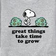 thumbnail image 3 of Peanuts - Great Things Take Time To Grow - Men's Crew Neck Fleece Pullover, 3 of 6