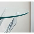 thumbnail image 3 of Tempered Glass Coffee Table With Legs, 35.4" Diameter, Contemporary Design For Home, Silver Hue Round Metal And Top, 3 of 3