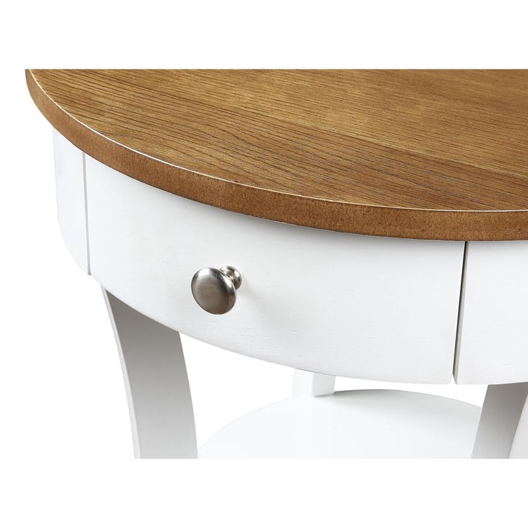 Convenience Concepts Cypress End Table With Drawer - Solid Wood Nightstand In Espresso Finish