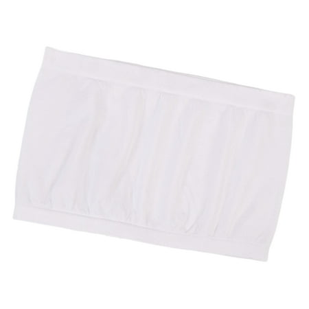 Grandest Birch 6PCS Women Invisible Tube Top Bra Strapless Padded Wireless Anti-slip Push Up Soft Anti-exposure Solid Color Elastic Lady Bandeau Bra Women Underwear White One Size