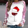 thumbnail image 1 of TIMIFIS Chandail en Molleton de Noël Oversize pour Femmes Mode Décontractée Mignonne Coupe de Vin Chapeau de Père Noël Imprimé Col Rond Chandail Cadeaux pour Femmes pour Noël, 1 of 4