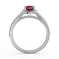 thumbnail image 3 of 0.86 Ct Oval Cut Genuine Diamond Red Ruby Gemstone Stunning Halo Ring for Women 14K White Gold Size 11.5, 3 of 7
