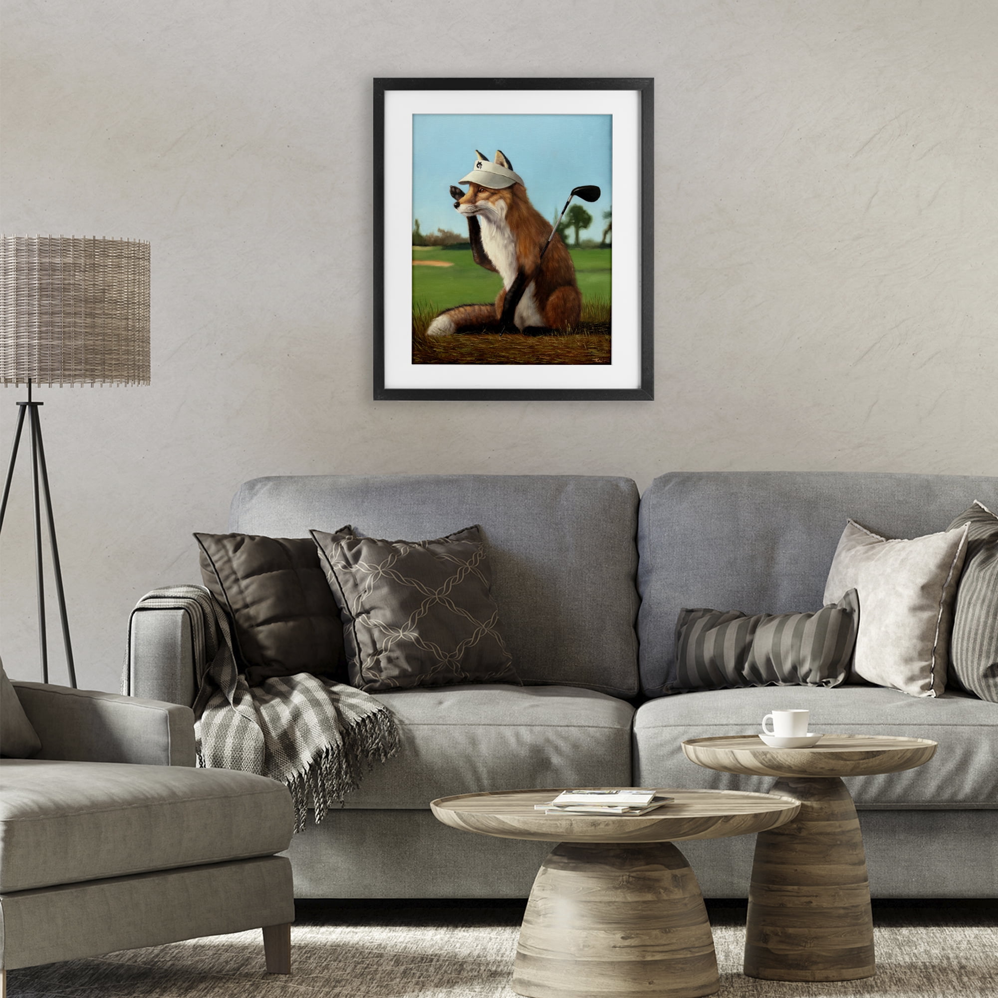 Stupell Industries Fox Drive Golfer Black Framed Print Under Glass, design by Lucia Heffernan