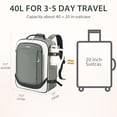 thumbnail image 3 of KROSER 40L Travel Backpack for Women, Airline Approved Carry On Backpack with 2 Packing Cubes, Waterproof Personal Item Bag Fits 17.3" Laptop, TSA Traveling Essentials Weekender Overnight Backpack, 3 of 8
