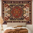 thumbnail image 2 of Boho Hippie Wall Tapestry for Bedroom Aesthetic, Mandala Indian Bohemian Tapestries Art Decor, Vintage Orange Floral Cool Vertical Wall Hanging for Living Room Dorm, 2 of 9