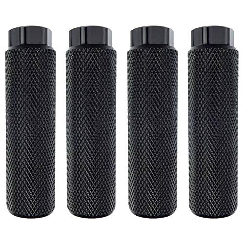 Black Durable Aluminum 3/8" Foot Pegs Axle for  Fixed Gear Bike Bicycle 2 PCS 