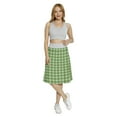thumbnail image 2 of Women's Green Traditional Vertical Lines A-line Printed Skirt Casual Wear, XL, Green White, by Ambesonne, 2 of 6