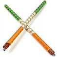 thumbnail image 2 of Prisha India Craft 2 Pair (4 Pcs) Dandiya Dandia Sticks Large Beautiful Wooden Multi Color Dandiya Sticks, 2 of 5