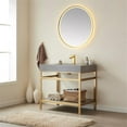 thumbnail image 4 of Funes 36" Single Sink Bathroom Vanity in Brushed Gold Frame Gray Top w/ Mirror, 4 of 8