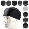 thumbnail image 2 of Visland Chef Hat Unisex Kitchen Hat Hotel Restaurant Cook Cap Good Breathability Hollow Mesh Top Waiter Chef Work Cap Workshop Factory Hat, 2 of 8