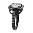 thumbnail image 4 of Black Stainless Steel Ring with AAA Grade CZ in Light Amethyst for Women Light Amethyst Stone Color Style TK3734 Size 6, 4 of 5