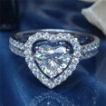 thumbnail image 4 of Banzch 2 Pcs Heart Shape Full Diamond Ring Luxury Diamond Microinlaid Jewelry Engagement Wedding Ring,Mothers Day Gifts, 4 of 7