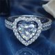 thumbnail image 4 of Xihbxyly Anillo de Compromiso de Boda con Microincrustaciones de Diamantes En Forma de Corazón de 2 Piezas, 4 of 6