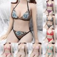 thumbnail image 3 of MYG Femmes Dentelle Fleurs Pousser Soutien-Gorge Transparent String String Bodydoll Lingerie Ensemble, 3 of 8