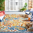 thumbnail image 2 of SAFAVIEH Cabana Allycia Paisley Indoor/Outdoor Area Rug, Cream/Navy, 10' x 14', 2 of 14