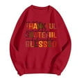 thumbnail image 4 of Thanksgiving Oversize Women Long Sleeve Crewneck Sweatshirts Letter Printed Lightweight Loose Sweatshirts Blouse Top Mens Long Sleeve Shirt Zip Hoodie Pocket Women Knit Sweater Pants Set Front Zip, 4 of 5
