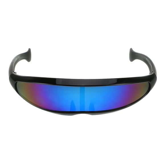GARVALON 1Set Anime Sunglasses Cycling Sunglasses Pc Black Frame Blue Mirror Lens For Men Cycling Running