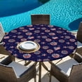 thumbnail image 6 of 4th of July Round Tablecloth, Fitted Table Cover with Elastic for 45"-54" Round Tables, Navy US Flag Independence Day Stars Red Stripes Table Cloth Outdoor Indoor Dinning Party Waterproof Tablecloths, 6 of 7