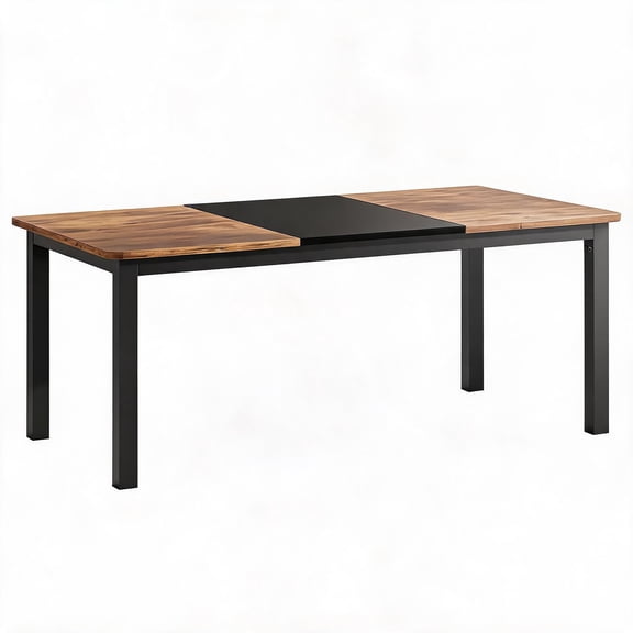 78.7" Large Dining Table, Industrial Rectangular Kitchen Table Seats 6-8 People, Modern Wood Dining Room Table